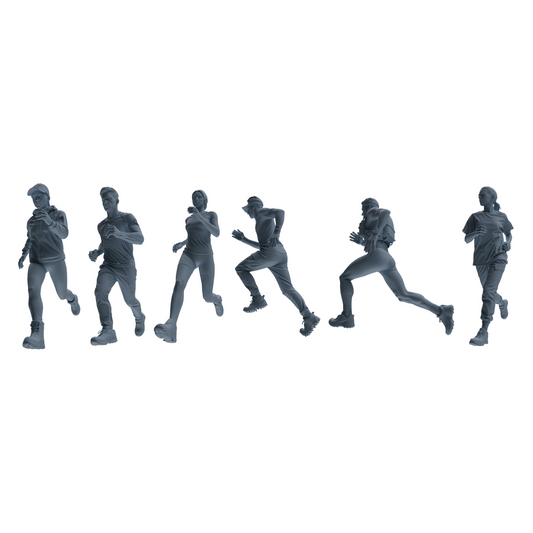 MRY-SFW LYTR821 Outdoor Running Athlete Figure Modern Model 6 pcs Miniature Car Diorama Figures Scene Props Accessories Resin