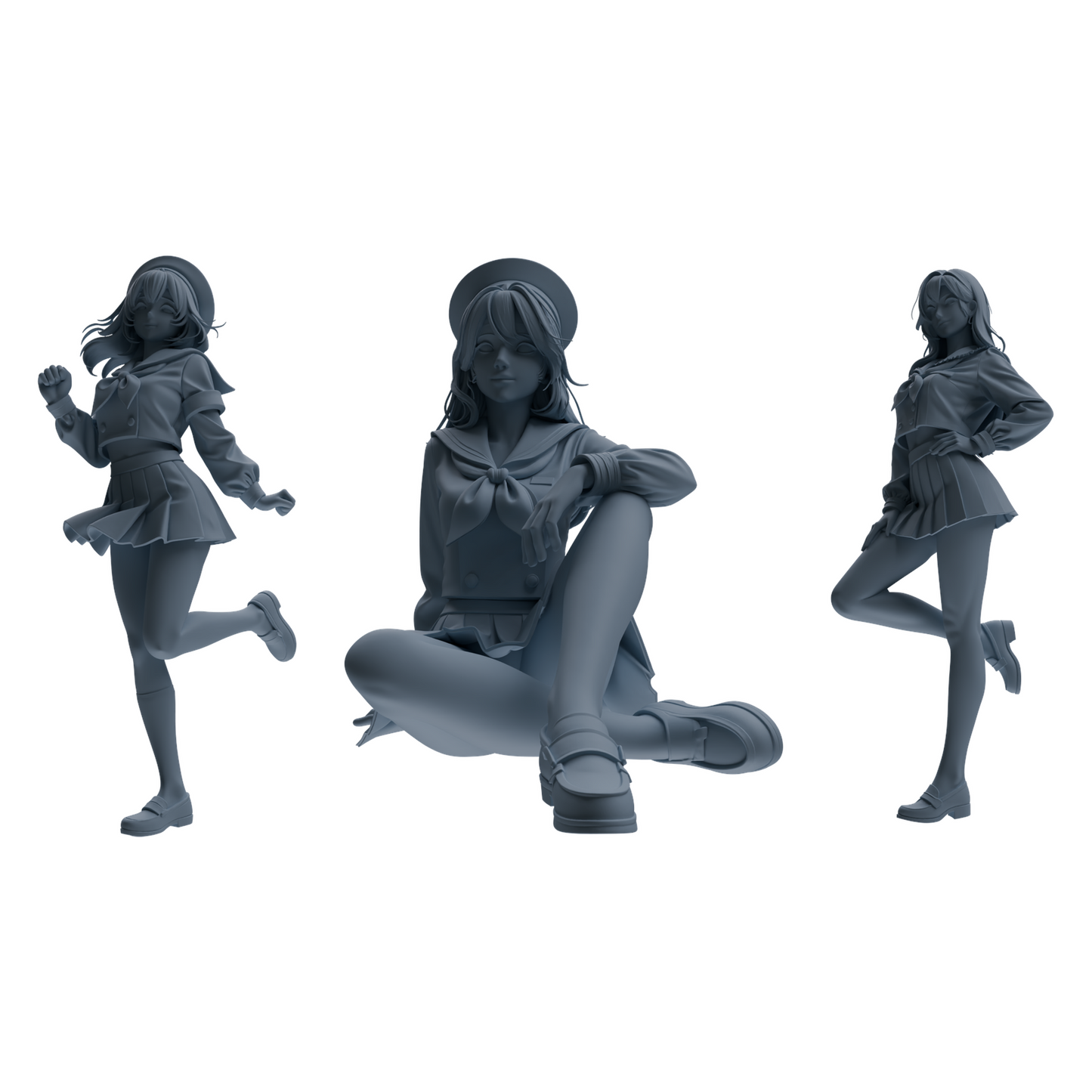 MRY-SFW LYTR885 College Style Sailor Uniform Girl Figure Modern Model 3 pcs