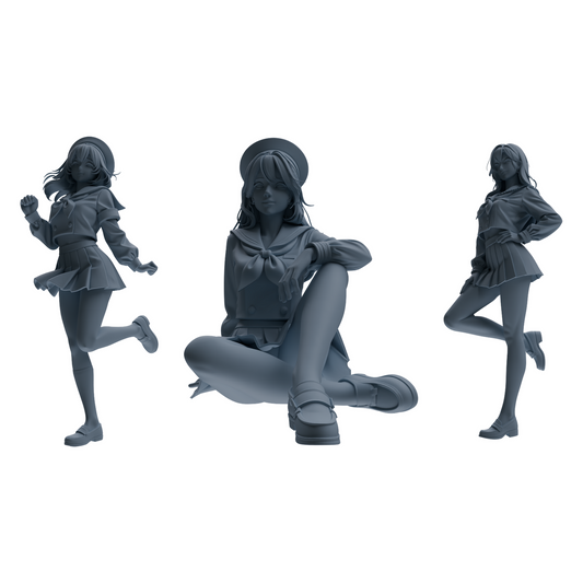 MRY-SFW LYTR885 College Style Sailor Uniform Girl Figure Modern Model 3 pcs