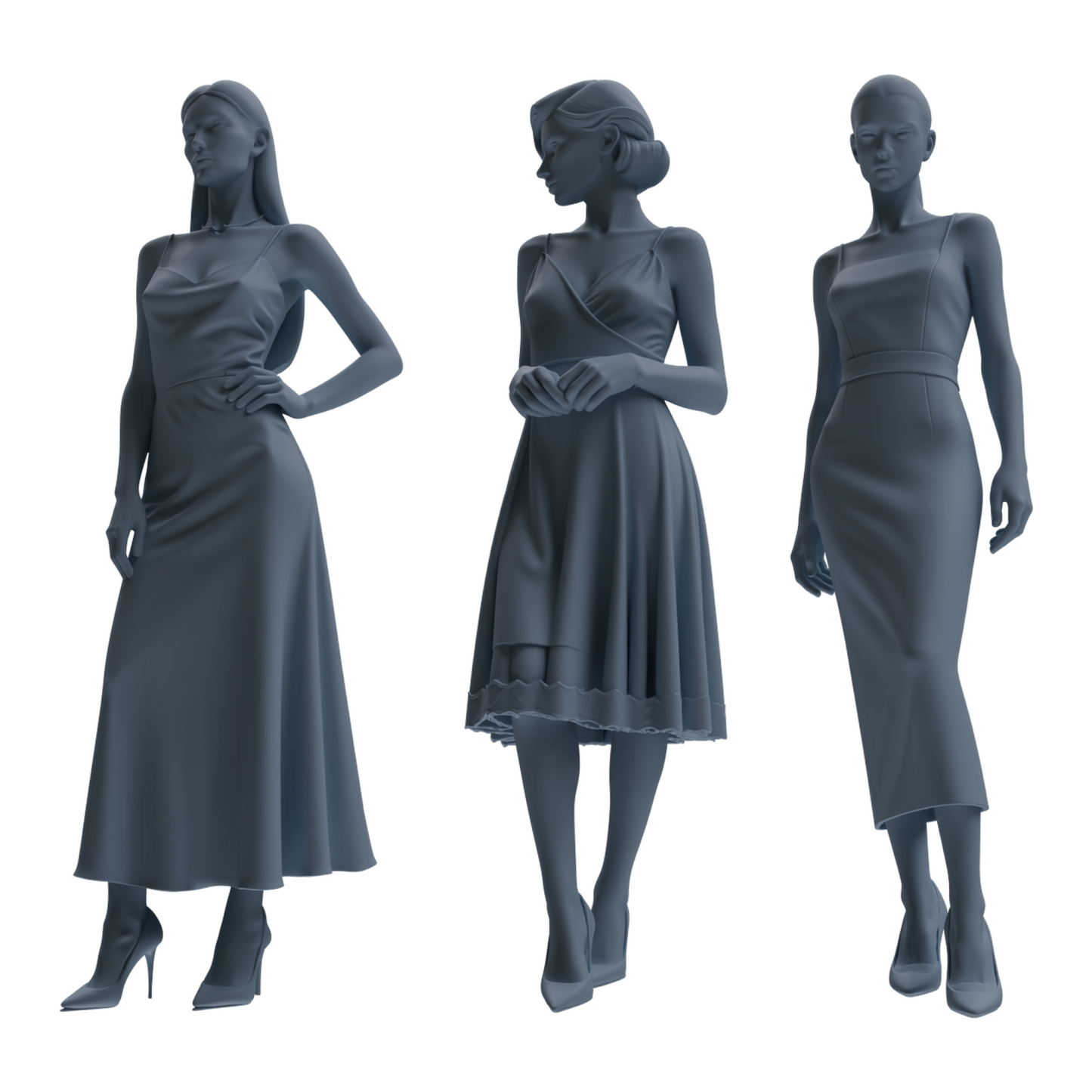 MRY-SFW LYTR879 Evening Dress Woman Figure Modern Model 3 pcs