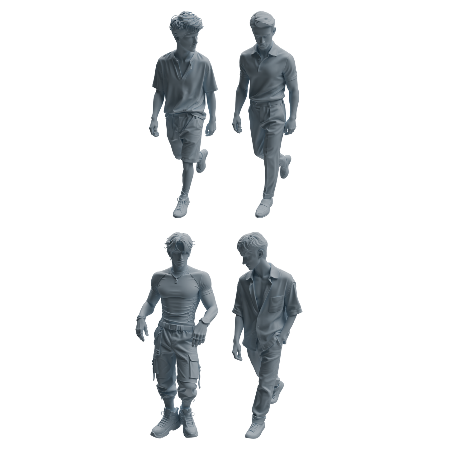 MRY-SFW LYTR990 Streetwear Style Man Character Modern Model 4 pcs