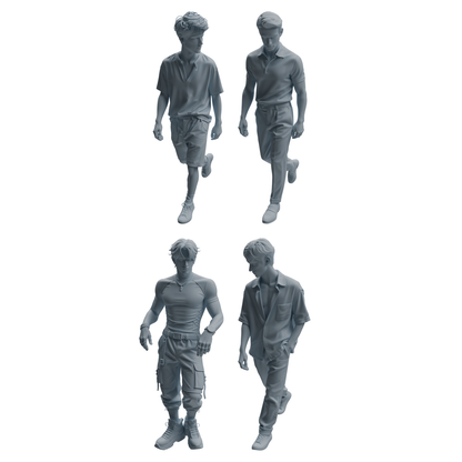 MRY-SFW LYTR990 Streetwear Style Man Character Modern Model 4 pcs