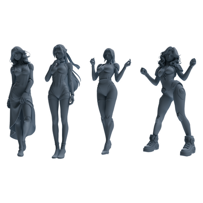 MRY-SFW LYTR878 Sci-Fi Modified Woman Figure Modern Model 4 pcs