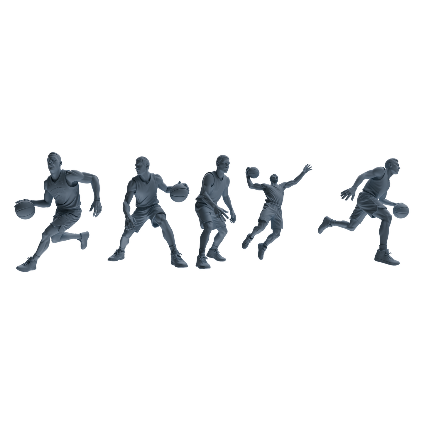 MRY-SFW LYTR804 Basketball Player Figure Modern Model 5 pcs Miniature Car Diorama Figures Scene Props Accessories Resin