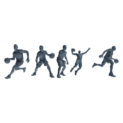 MRY-SFW LYTR804 Basketball Player Figure Modern Model 5 pcs Miniature Car Diorama Figures Scene Props Accessories Resin