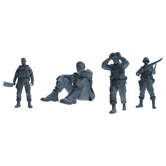 MRY-SFW SSTR204 Miniatures Soldier Model Kit Multi-Scenario  – LCD 3D printed resin model kit, image 1