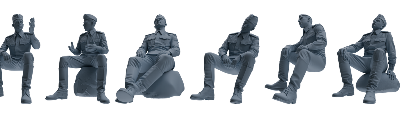 MRY-SFW LYGR729 WWII Soviet Army War Scene Six-Person Conversation Group