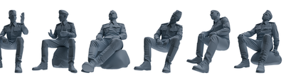 MRY-SFW LYGR729 WWII Soviet Army War Scene Six-Person Conversation Group