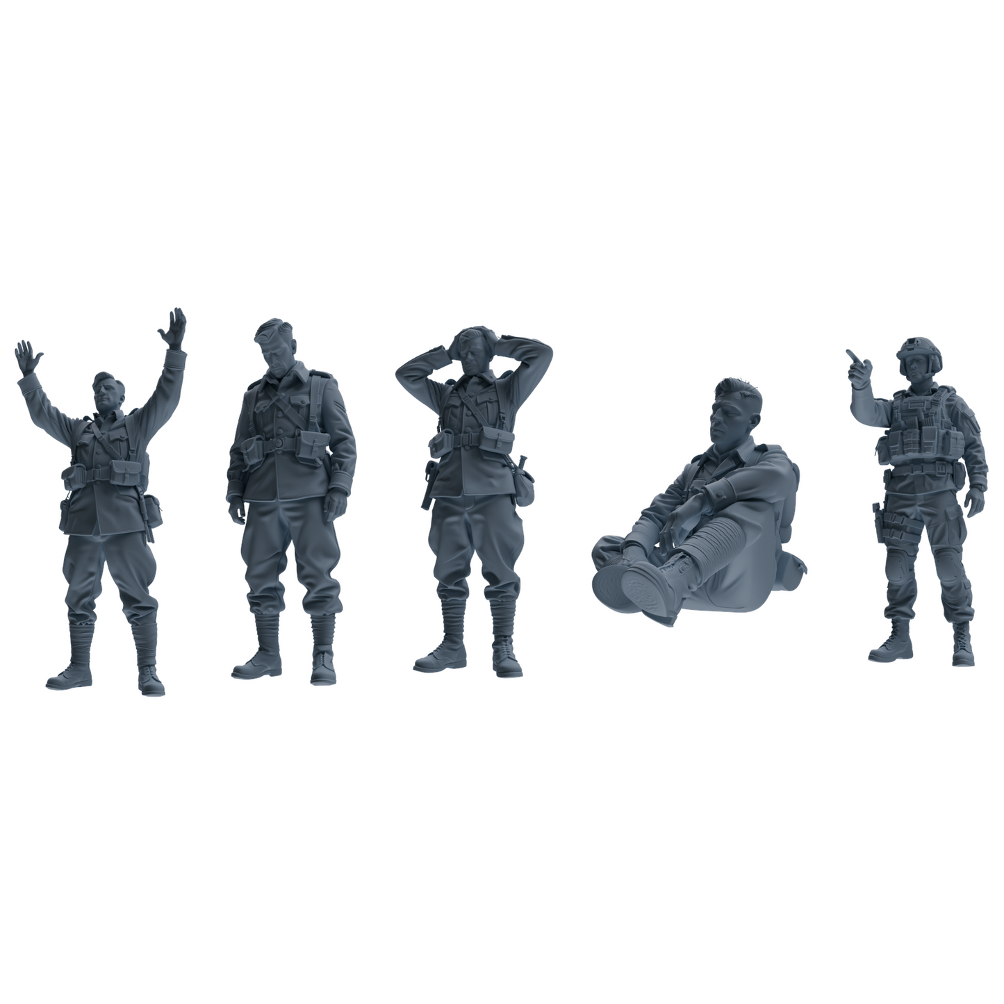 MRY-SFW SSTR197 Miniatures Soldier Model Kit Multi-Pose Soldier Modern Model 5 pcs