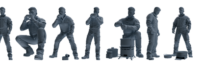 MRY-SFW LYGR686 Modern U.S. Military Seven-Person Eating Group