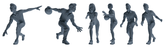 MRY-SFW LYTR797 Bowling Figure Modern Model 6 pcs Miniature Car Diorama Figures Scene Props Accessories Resin