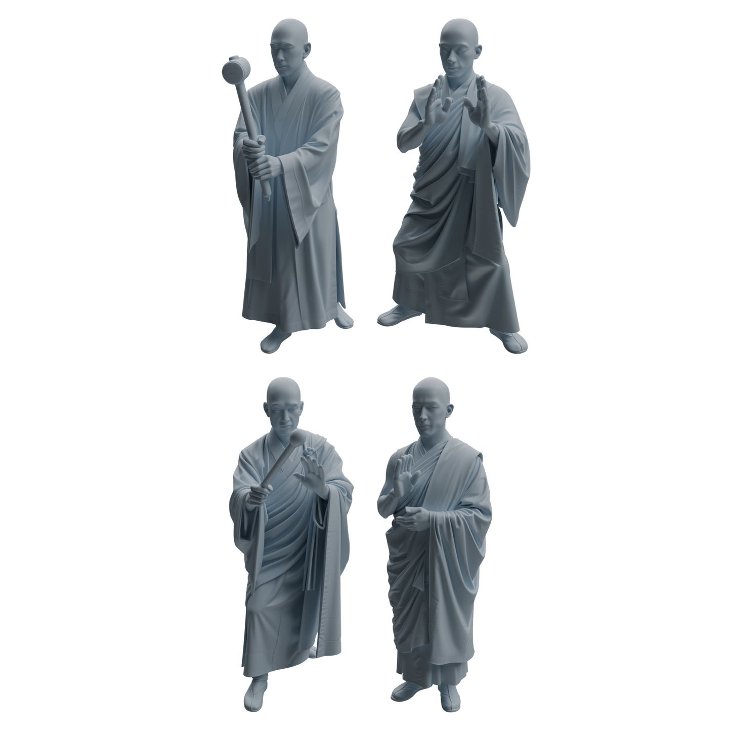 MRY-SFW LYTR1085 Martial Monk with Ritual Tools Character Modern Model 4 pcs