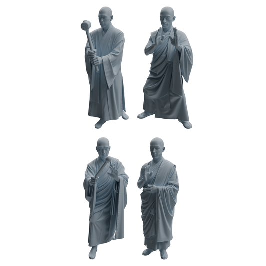 MRY-SFW LYTR1085 Martial Monk with Ritual Tools Character Modern Model 4 pcs