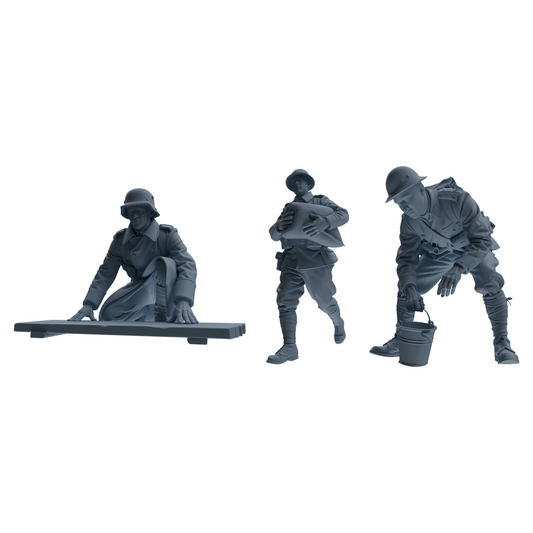 MRY-SFW SSTR189 Miniatures Soldier Model Kit WWI Engineer So – LCD 3D printed resin model kit, image 1