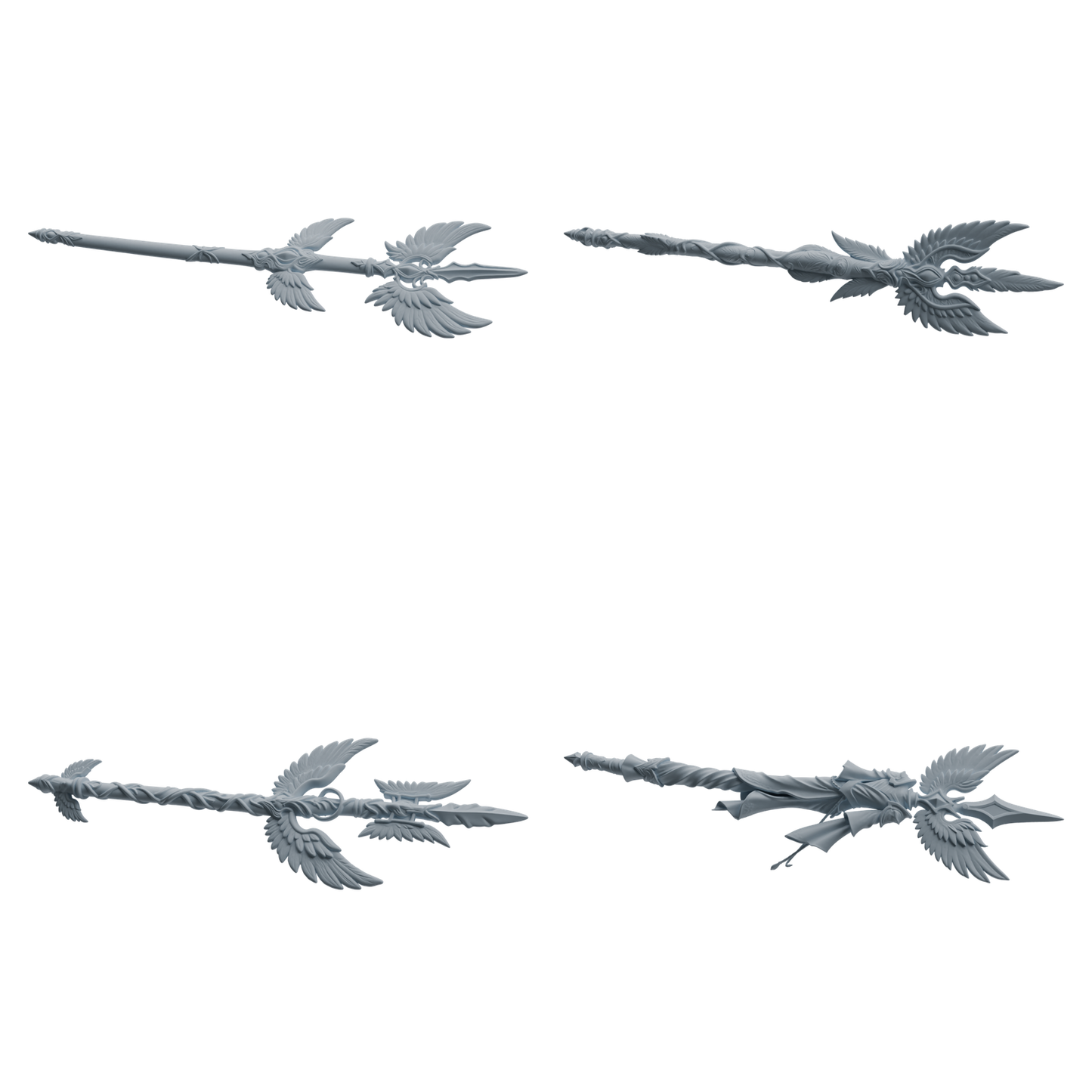 MRY-SFW LYGS409  Winged Decorative Spear Weapon Modern Model 4 pcs