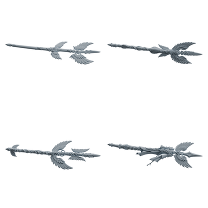 MRY-SFW LYGS409  Winged Decorative Spear Weapon Modern Model 4 pcs