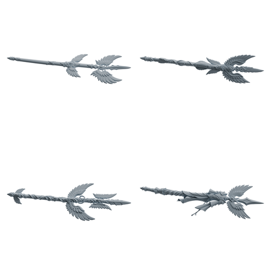 MRY-SFW LYGS409  Winged Decorative Spear Weapon Modern Model 4 pcs