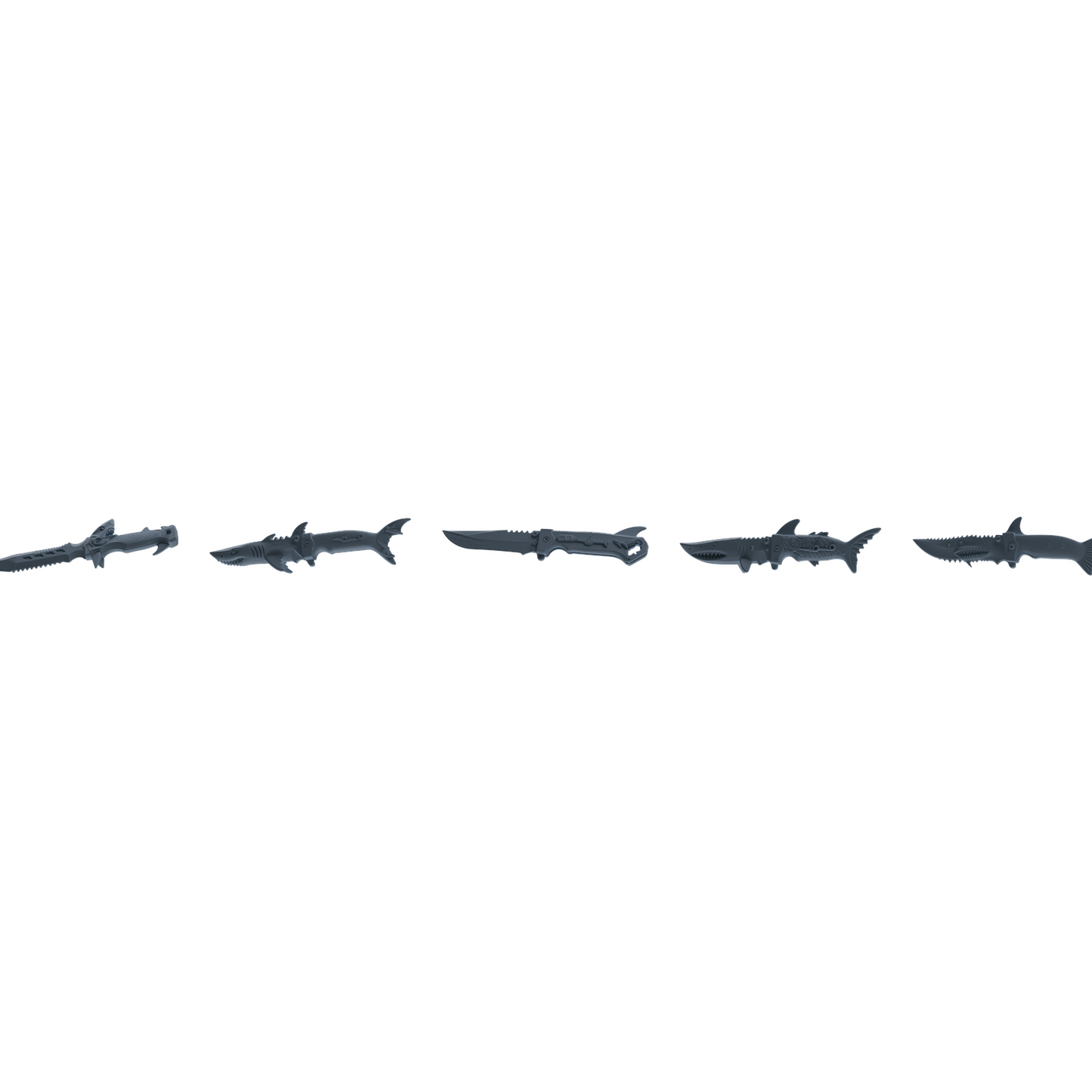 MRY-SFW LYGS395 Creative Shark Knife Weapon Modern Model 5 pcs