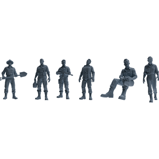 MRY-SFW SSTR201 Miniatures Soldier Model Kit Multi-Pose Comb – LCD 3D printed resin model kit, image 1