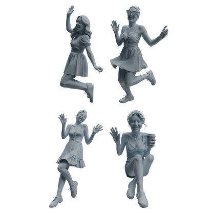 MRY-SFW LYTR1043 Vibrant Interactive Female Character Modern Model 4 pcs
