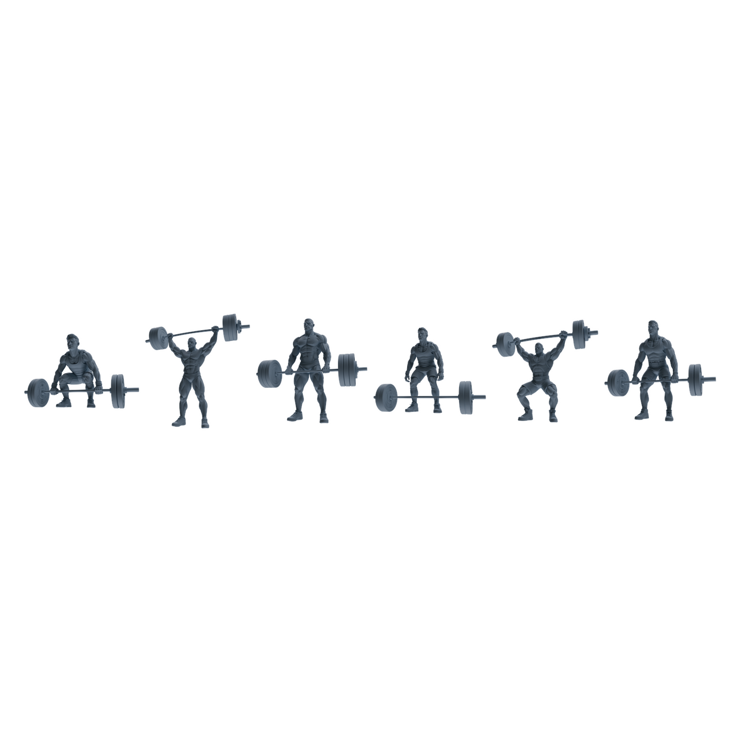 MRY-SFW LYTR798 Weightlifting Fitness Figure Modern Model 6 pcs Miniature Car Diorama Figures Scene Props Accessories Resin