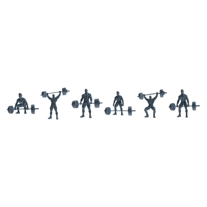 MRY-SFW LYTR798 Weightlifting Fitness Figure Modern Model 6 pcs Miniature Car Diorama Figures Scene Props Accessories Resin