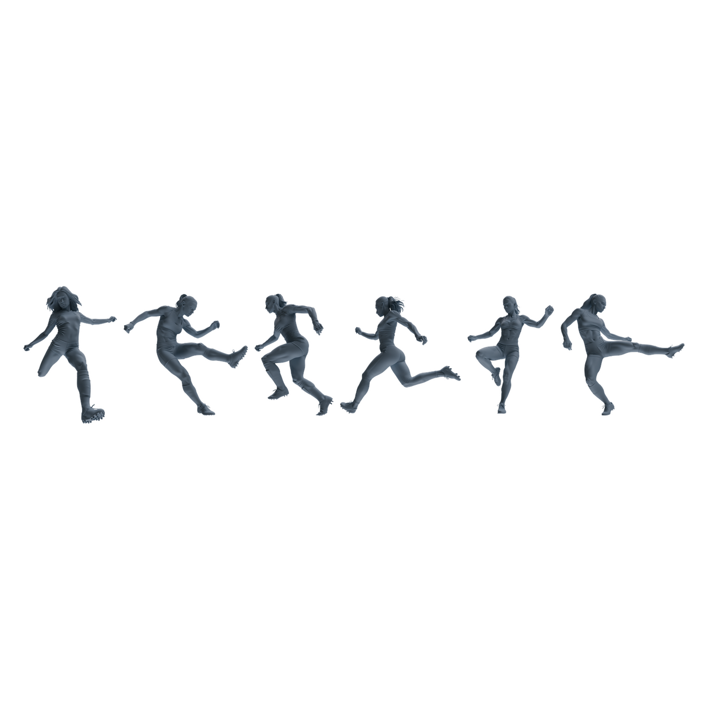 MRY-SFW LYTR813 Female Soccer Player Figure Modern Model 6 pcs Miniature Car Diorama Figures Scene Props Accessories Resin