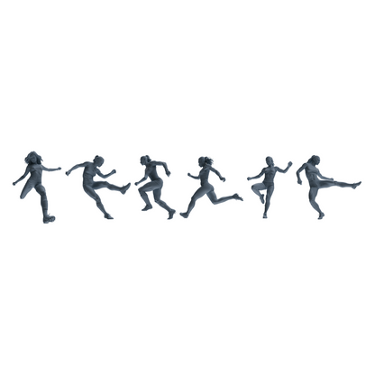 MRY-SFW LYTR813 Female Soccer Player Figure Modern Model 6 pcs Miniature Car Diorama Figures Scene Props Accessories Resin