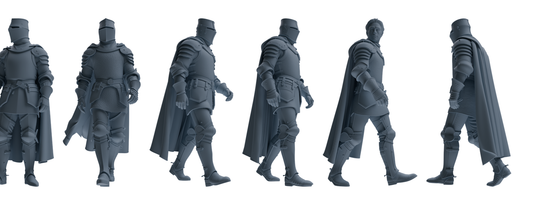 MRY-SFW SSTR096 Miniatures Soldier Model Kit Medieval Knight – LCD 3D printed resin model kit, image 1