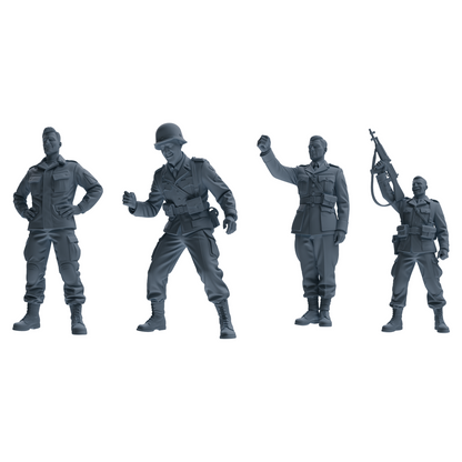 MRY-SFW SSTR195 Miniatures Soldier Model Kit Celebrating Soldier Pose Modern Model 4 pcs