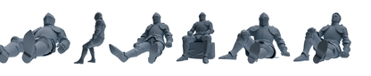 MRY-SFW SSTR095 Miniatures Soldier Model Kit Medieval Knight Six-Person Rest Group 2