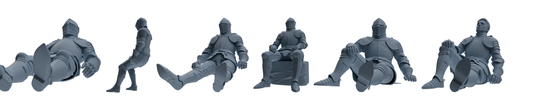 MRY-SFW SSTR095 Miniatures Soldier Model Kit Medieval Knight – LCD 3D printed resin model kit, image 1