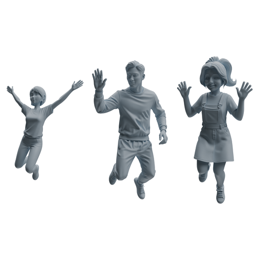 MRY-SFW LYTR1059 Jumping & Waving Character Modern Model 3 pcs