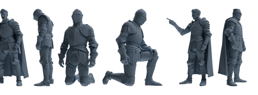 MRY-SFW SSTR097 Miniatures Soldier Model Kit Medieval Knight – LCD 3D printed resin model kit, image 1