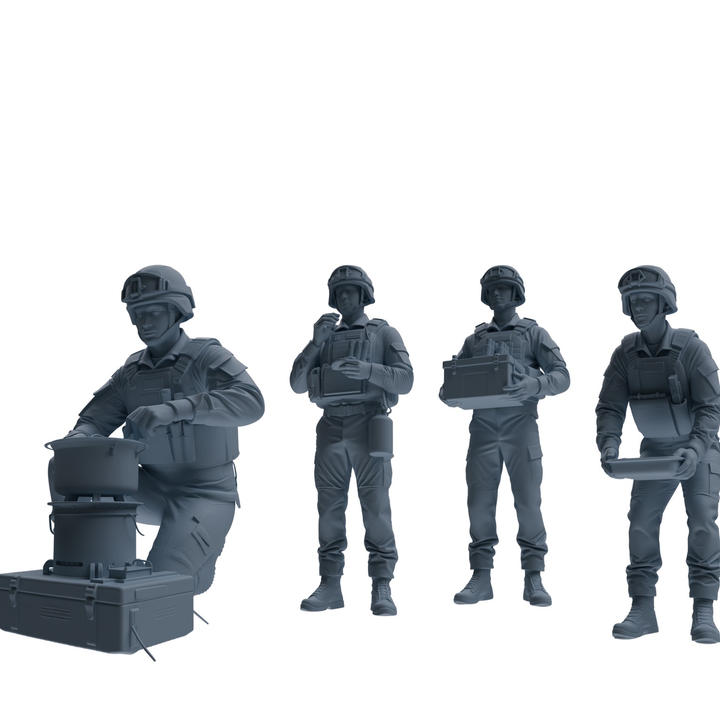 MRY-SFW SSTR238 Modern French Army Logistics Soldier Picnic Four-Person Group