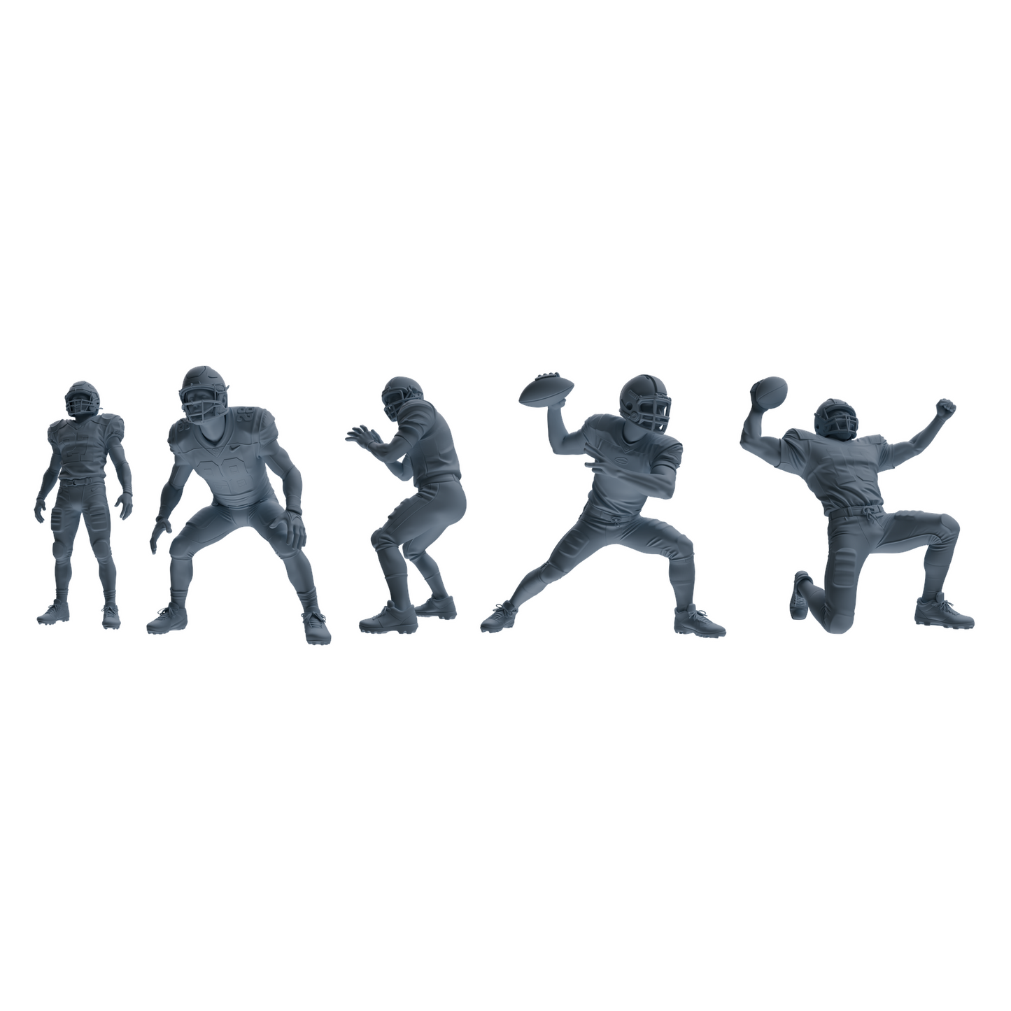 MRY-SFW LYTR809 American Football Player Figure Modern Model 5 pcs Miniature Car Diorama Figures Scene Props Accessories Resin