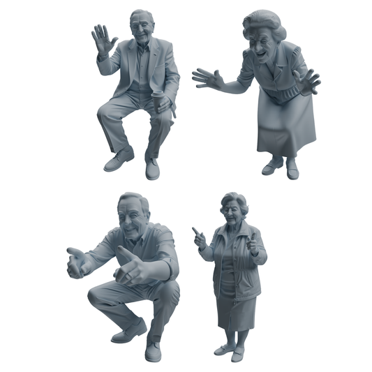 MRY-SFW LYTR1035 Interactive Elderly Character Modern Model 4 pcs