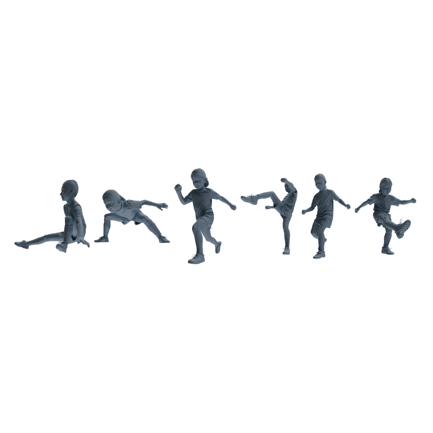 MRY-SFW LYTR805 Female Soccer Player Figure Modern Model 6 pcs Miniature Car Diorama Figures Scene Props Accessories Resin