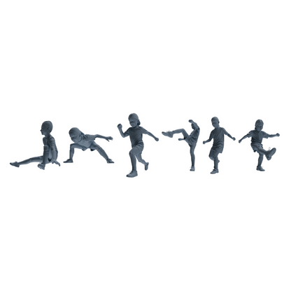 MRY-SFW LYTR805 Female Soccer Player Figure Modern Model 6 pcs Miniature Car Diorama Figures Scene Props Accessories Resin