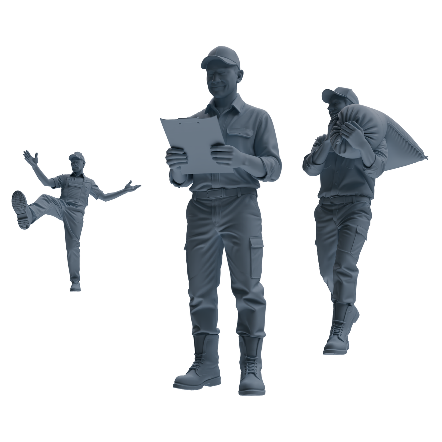 MRY-SFW LYTR916 Farm Worker Multi-pose Modern Model 3 pcs