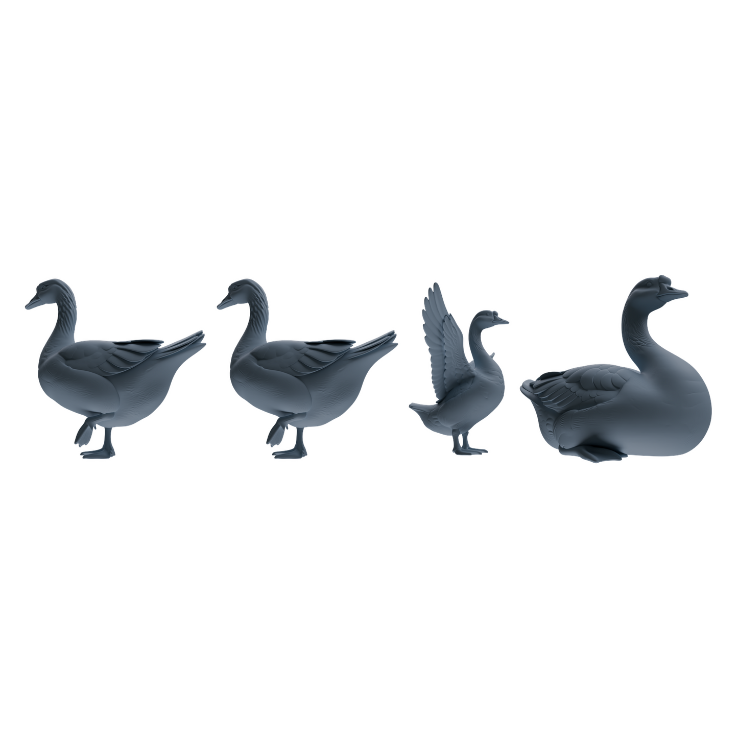 MRY-SFW LYTR838 Farm Duck Goose Pose Model 4 pcs Miniature Car Diorama Figures Scene Props Accessories Resin