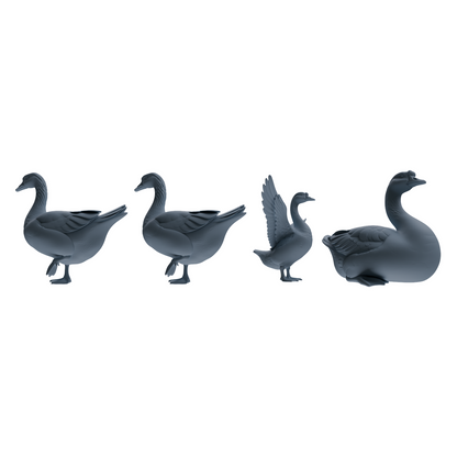 MRY-SFW LYTR838 Farm Duck Goose Pose Model 4 pcs Miniature Car Diorama Figures Scene Props Accessories Resin