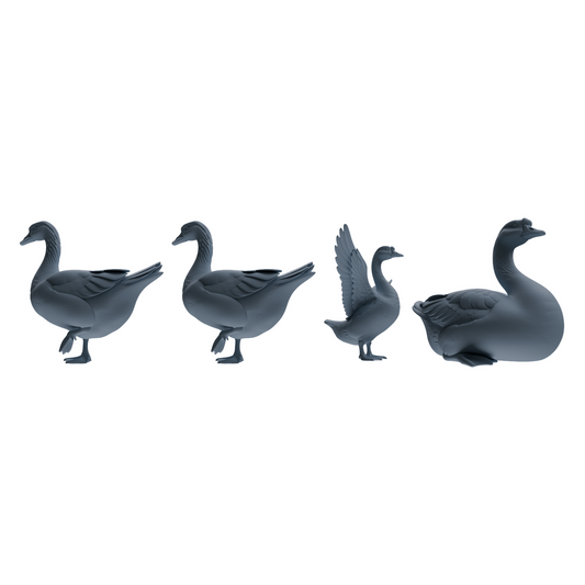 MRY-SFW LYTR838 Farm Duck Goose Pose Model 4 pcs Miniature Car Diorama Figures Scene Props Accessories Resin
