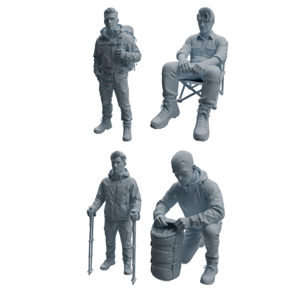 MRY-SFW LYTR1015 Hiking Camping Gear Male Character Modern Model 4 pcs