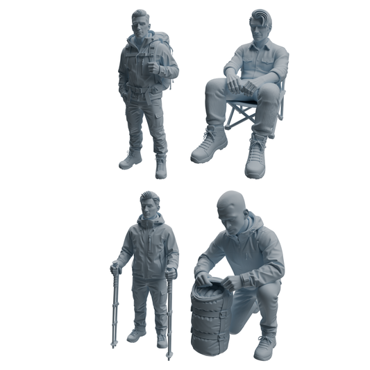 MRY-SFW LYTR1015 Hiking Camping Gear Male Character Modern Model 4 pcs