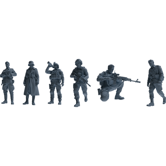 MRY-SFW SSTR181 Miniatures Soldier Model Kit Combat Soldier  – LCD 3D printed resin model kit, image 1