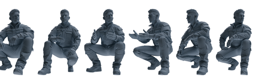 MRY-SFW LYGR683 Modern U.S. Military Six-Person Crouching Position