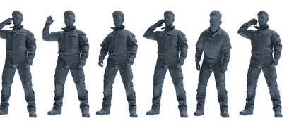 MRY-SFW LYGR694 Modern U.S. Military Six-Person Saluting Group