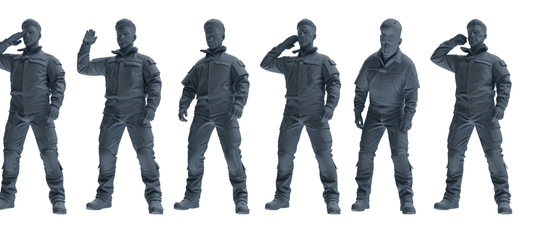 MRY-SFW LYGR694 Modern U.S. Military Six-Person Saluting Group