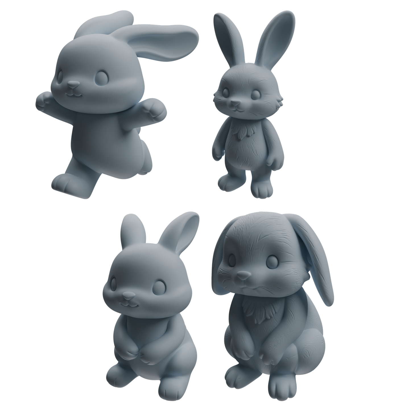 MRY-SFW LYTR1047 Cartoon Rabbit Animal Modern Model 4 pcs